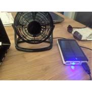 Solar power bank + USB fan