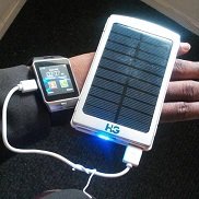 Solar power bank 6000mah Silver + smartwatch